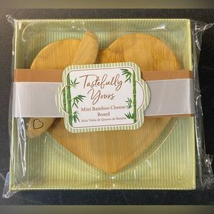 Bamboo Mini Heart Cheese Board by Kate Aspen for Tastefully Yours